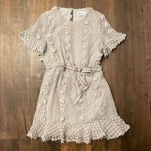 Grey dot/textured dress, fully lined